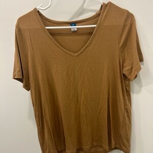 Old Navy Brown V-Neck Short Sleeve Tee